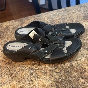 Merrell Black and Gray Luxe Slide Sandals size 9 Performance Footwear